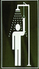Cartel señalizador de ubicación de la ducha de emergencias