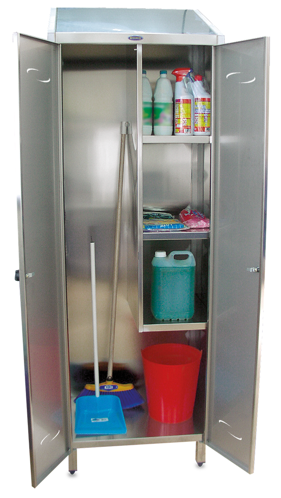 Armario inox para productos de limpieza - 2 puertas - Armarios inox -  Mobiliario inox profesional - Fricosmos