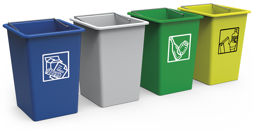 Contenedor de reciclaje vertical - Papeleras, contenedores y cubos de basura  - Seguridad e higiene en el trabajo - Fricosmos