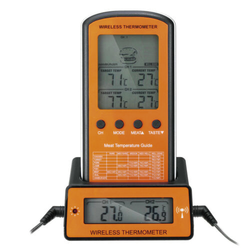 Oven thermometer with wireless program selector